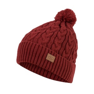 BEIRA LINED BOBBLE HAT - DARK RED